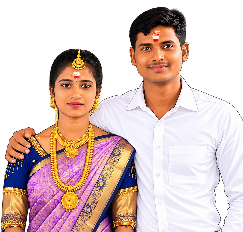 Pushpa and Hariharan at their wedding ceremony